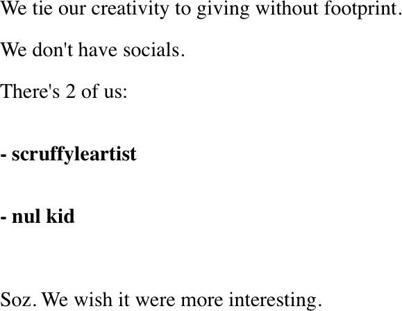 We tie our creativity to